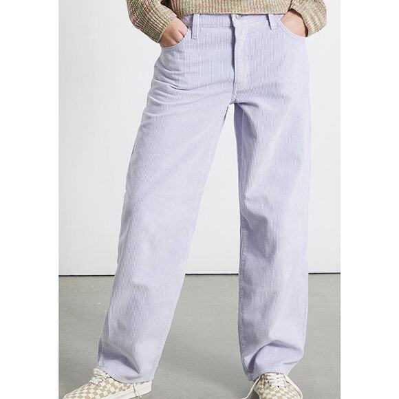 Levis Fresh Retro 70s Inspired Corduroy Baggy Dad Lilac Purple Womens Jeans 33 - Picture 1 of 14